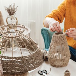 Abajur Artesanal com Corda de Juta: Decoração Aconchegante