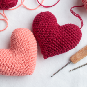 Corações de crochê para o Dia dos Namorados