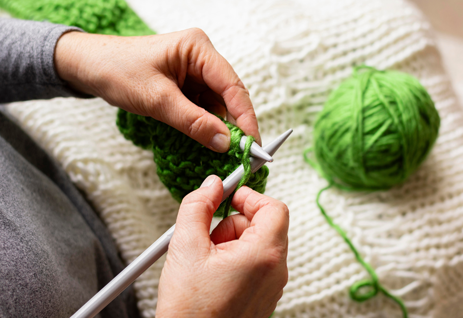 Tricotando com Linha Verde